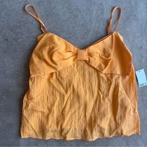 Bar III Vibrant Orange Bow Camisole